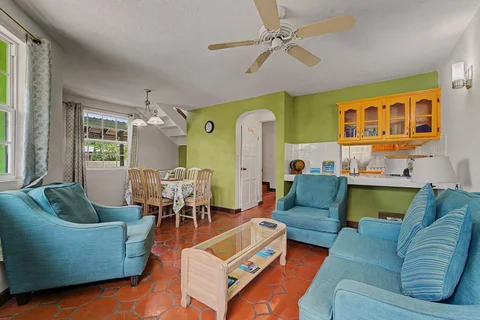 Open-plan living and dining room in the two-bedroom Prospect villa