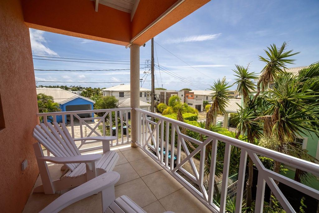 Shaded balcony at Providence Terrace in Barbados